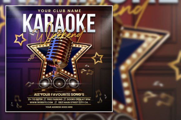 Modern Karaoke Weekend Social Media Post & Flyer Template