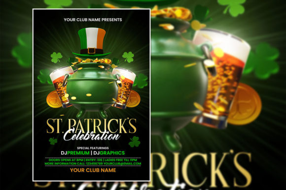 Modern Saint Patrick Poster Template